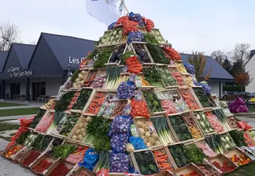 L'emblématique pyramide de légumes sera montée à Nantes lors du congrès de Légumes de France début décembre. 