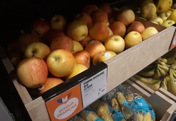 En 2018, l’essentiel de la production de pommes bio françaises (56 665 t) a été vendu en grande distribution.  © Philippe Gautier - FLD