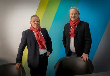Patrick Aps, directeur de NatUp (ici à droite en compagnie de Jean-Charles Deschamps, président) : « le résultat des deux structures de la branche légumes est à la hauteur des attentes » © NatUp